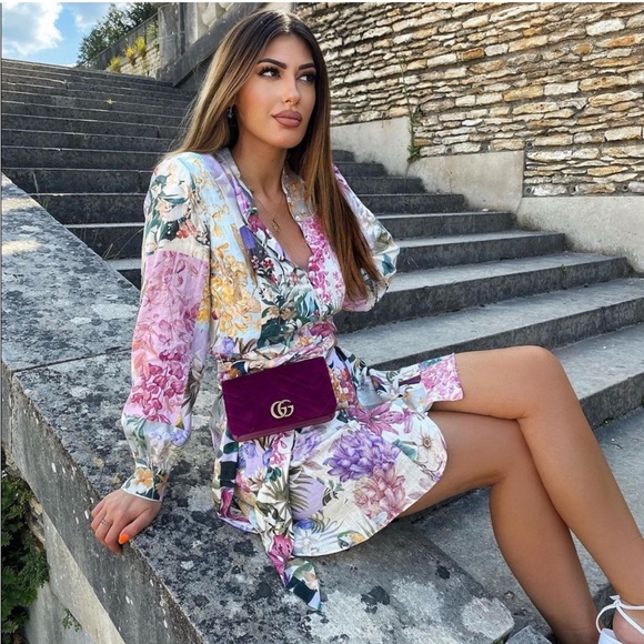 LAST ONE! 🎉 GORGEOUS ZARA NWT Linen Floral Print Mini Dress BLOGGERS FAVORITE! - Picture 4 of 16